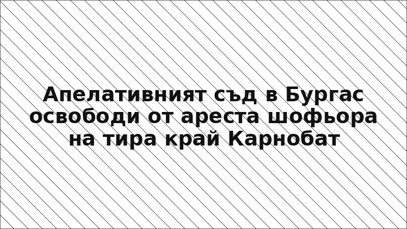 Апелативният съд в Бургас освободи от ареста шофьора на тира край Карнобат