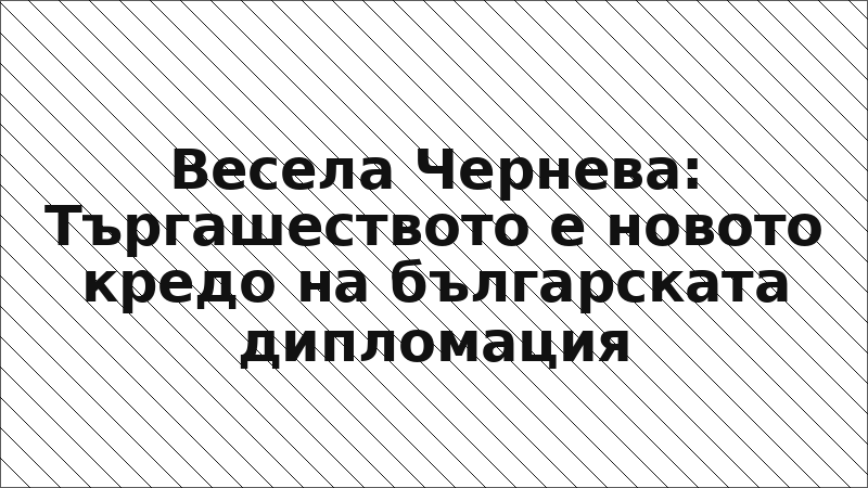 Весела Чернева: Търгашеството е новото кредо на българската дипломация