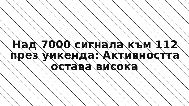 Над 7000 сигнала към 112 през уикенда: Активността остава висока