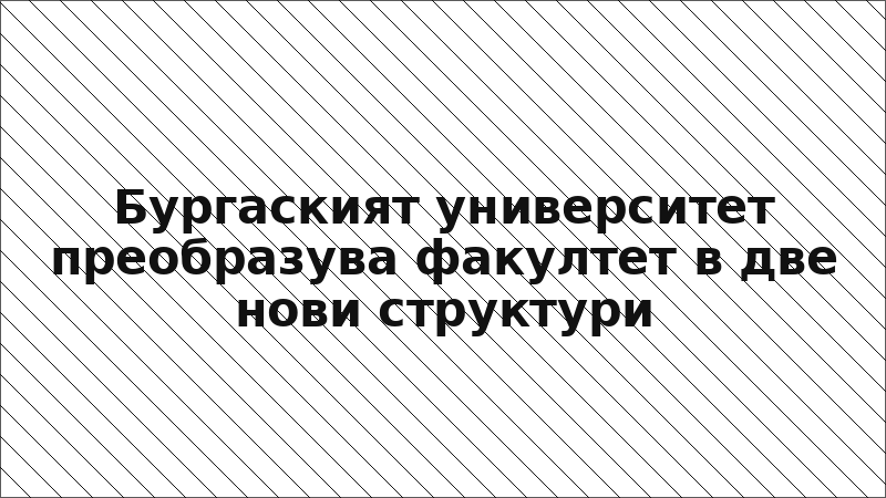 Бургаският университет преобразува факултет в две нови структури