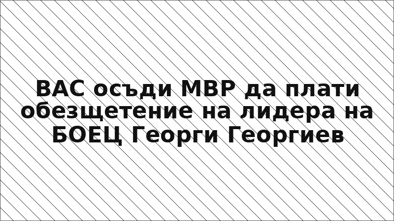 ВАС осъди МВР да плати обезщетение на лидера на БОЕЦ Георги Георгиев
