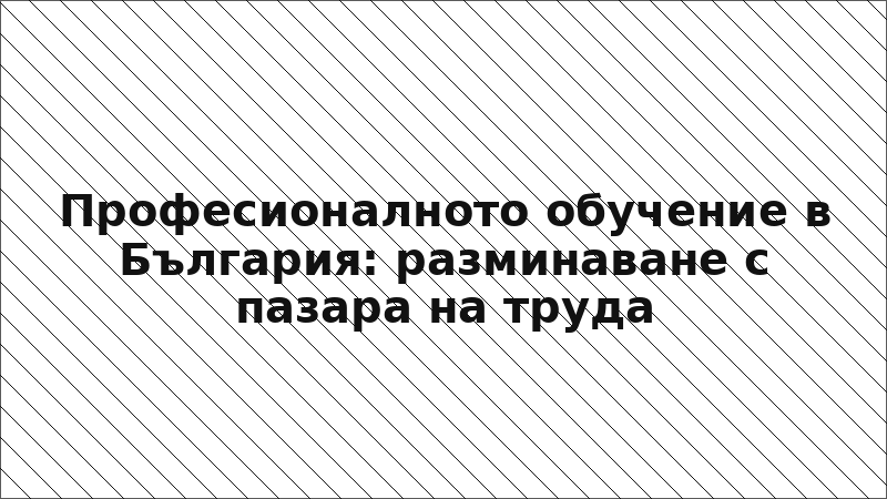 Професионалното обучение в България: разминаване с пазара на труда