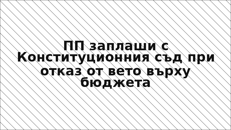 ПП заплаши с Конституционния съд при отказ от вето върху бюджета
