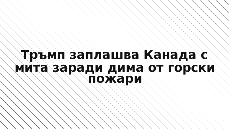 Тръмп заплашва Канада с мита заради дима от горски пожари