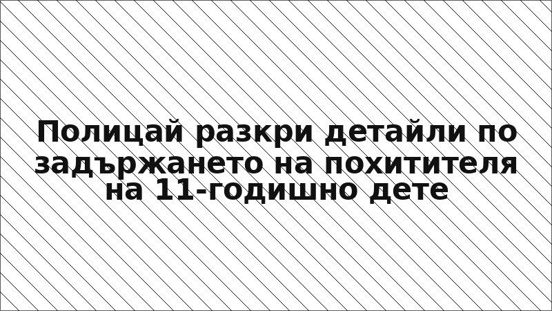 Полицай разкри детайли по задържането на похитителя на 11-годишно дете