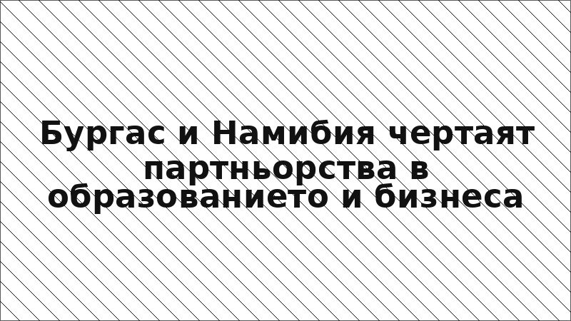 Бургас и Намибия чертаят партньорства в образованието и бизнеса