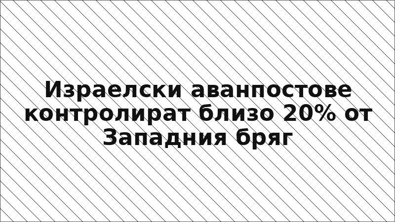 Израелски аванпостове контролират близо 20% от Западния бряг