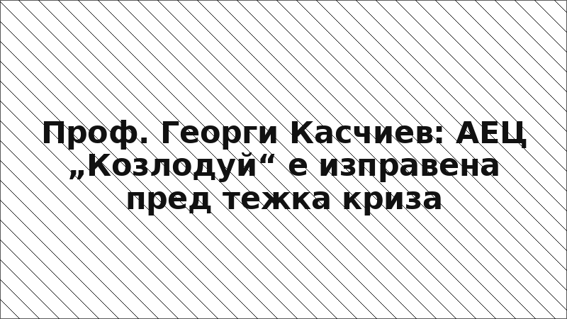 Проф. Георги Касчиев: АЕЦ „Козлодуй“ е изправена пред тежка криза