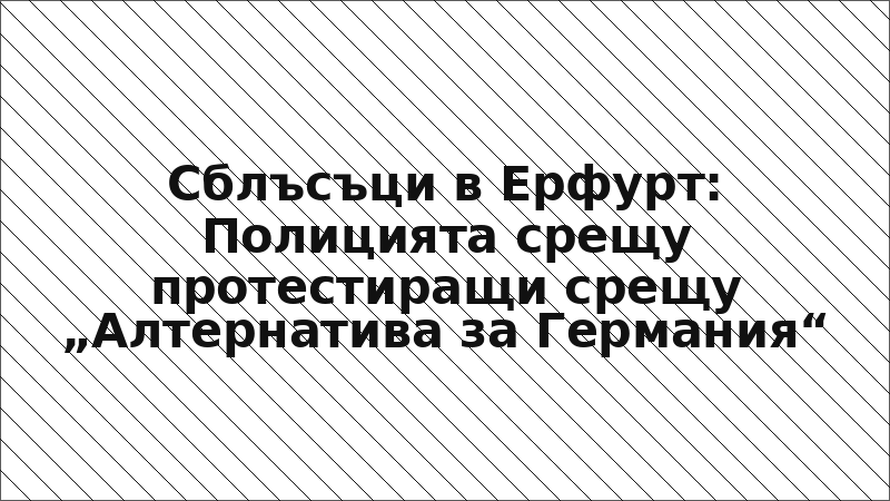 Сблъсъци в Ерфурт: Полицията срещу протестиращи срещу „Алтернатива за Германия“