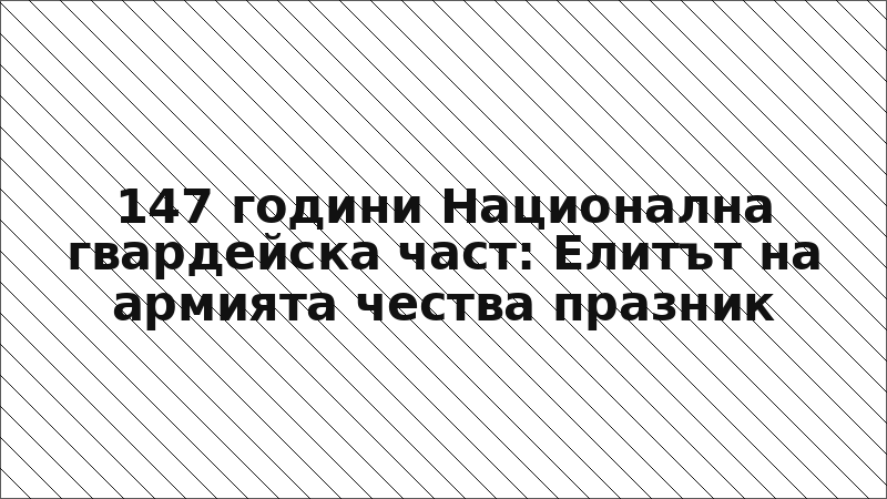 147 години Национална гвардейска част: Елитът на армията чества празник