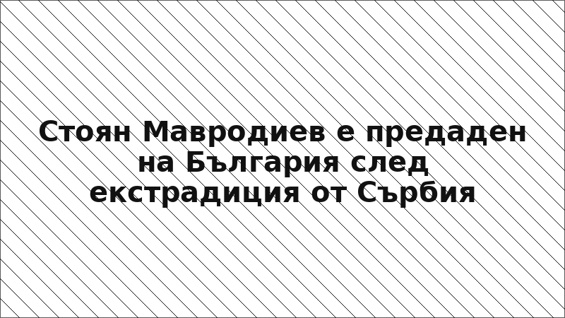 Стоян Мавродиев е предаден на България след екстрадиция от Сърбия