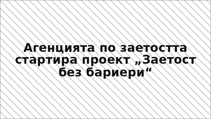 Агенцията по заетостта стартира проект „Заетост без бариери“
