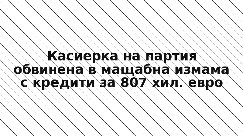 Касиерка на партия обвинена в мащабна измама с кредити за 807 хил. евро