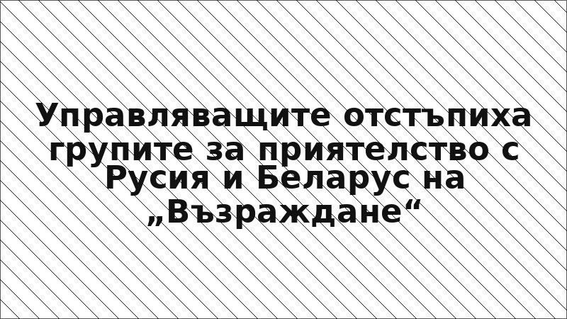 Управляващите отстъпиха групите за приятелство с Русия и Беларус на „Възраждане“