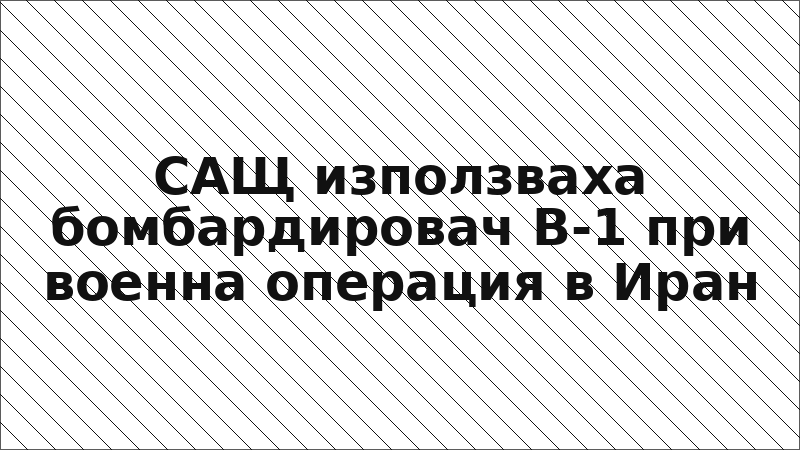 САЩ използваха бомбардировач B-1 при военна операция в Иран