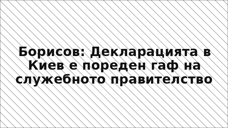 Борисов: Декларацията в Киев е пореден гаф на служебното правителство