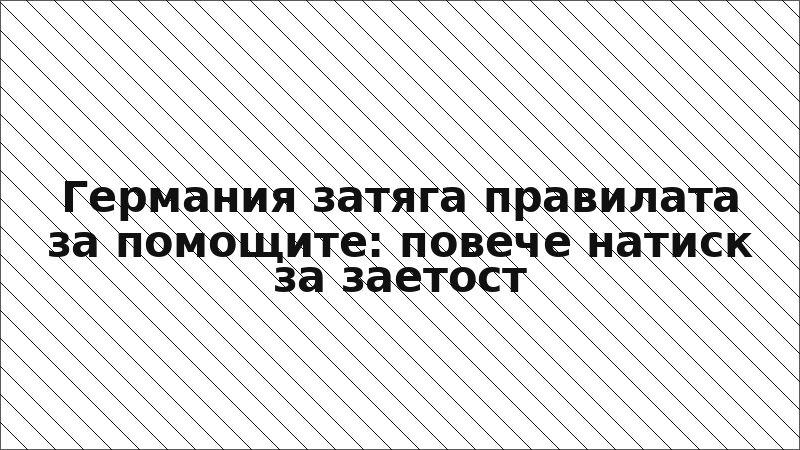 Германия затяга правилата за помощите: повече натиск за заетост