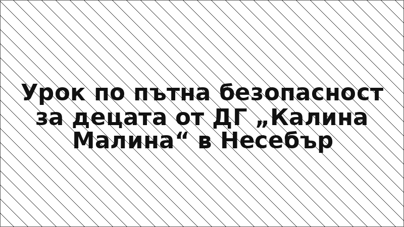 Урок по пътна безопасност за децата от ДГ „Калина Малина“ в Несебър