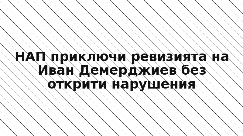 НАП приключи ревизията на Иван Демерджиев без открити нарушения