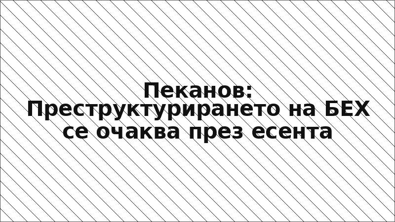 Пеканов: Преструктурирането на БЕХ се очаква през есента