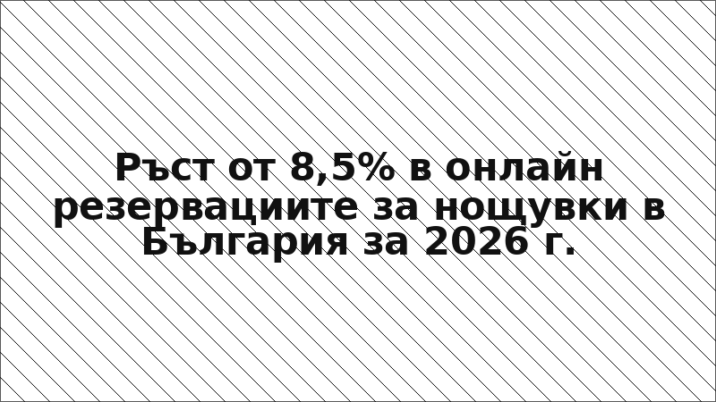 Ръст от 8,5% в онлайн резервациите за нощувки в България за 2026 г.