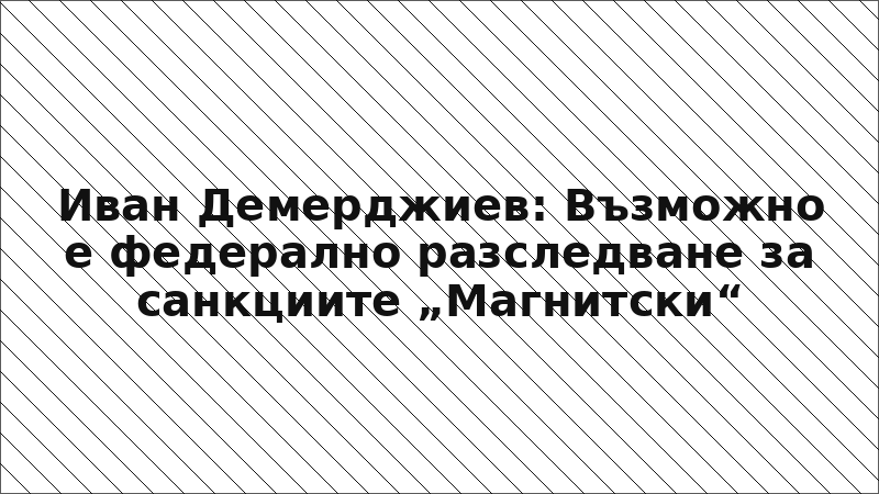 Иван Демерджиев: Възможно е федерално разследване за санкциите „Магнитски“