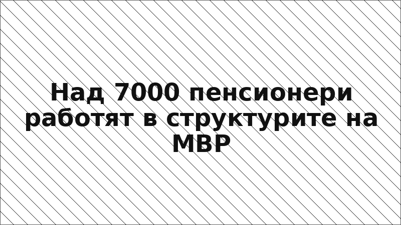 Над 7000 пенсионери работят в структурите на МВР