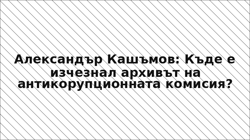 Александър Кашъмов: Къде е изчезнал архивът на антикорупционната комисия?