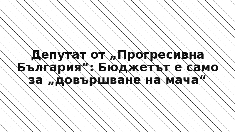 Депутат от „Прогресивна България“: Бюджетът е само за „довършване на мача“