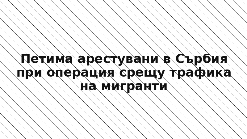 Петима арестувани в Сърбия при операция срещу трафика на мигранти
