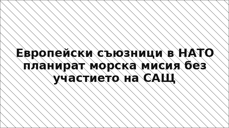 Европейски съюзници в НАТО планират морска мисия без участието на САЩ