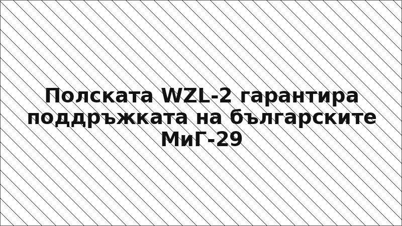 Полската WZL-2 гарантира поддръжката на българските МиГ-29
