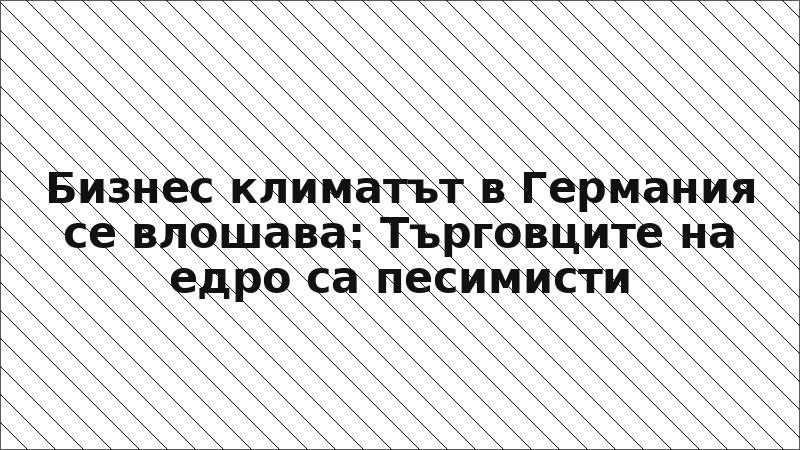 Бизнес климатът в Германия се влошава: Търговците на едро са песимисти