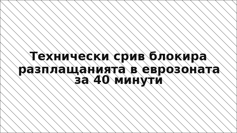 Технически срив блокира разплащанията в еврозоната за 40 минути