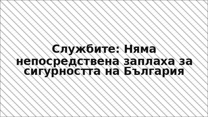 Службите: Няма непосредствена заплаха за сигурността на България