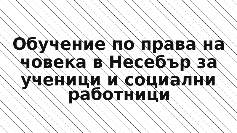 Обучение по права на човека в Несебър за ученици и социални работници