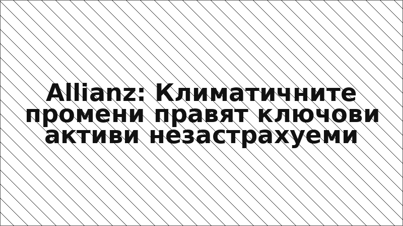 Allianz: Климатичните промени правят ключови активи незастрахуеми