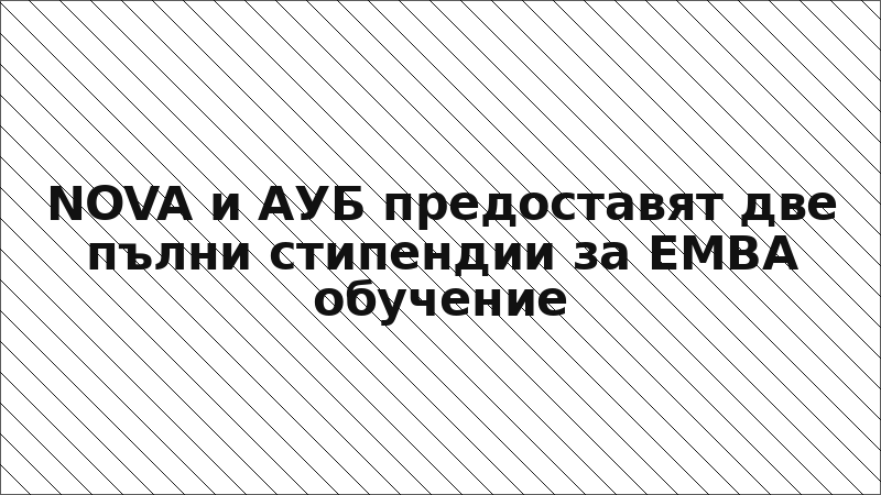 NOVA и АУБ предоставят две пълни стипендии за EMBA обучение
