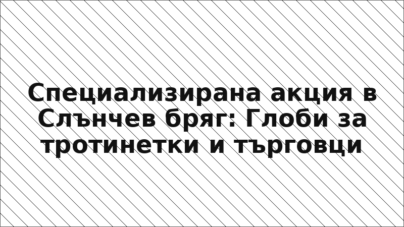 Специализирана акция в Слънчев бряг: Глоби за тротинетки и търговци