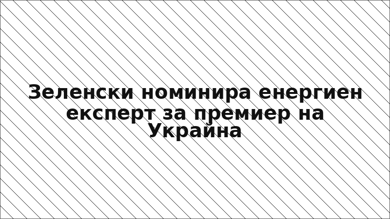 Зеленски номинира енергиен експерт за премиер на Украйна
