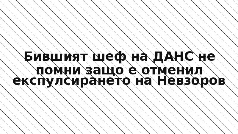 Бившият шеф на ДАНС не помни защо е отменил експулсирането на Невзоров
