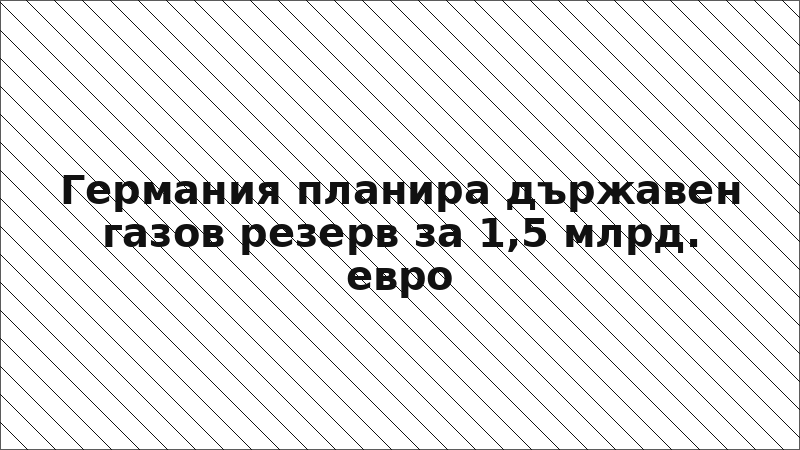 Германия планира държавен газов резерв за 1,5 млрд. евро