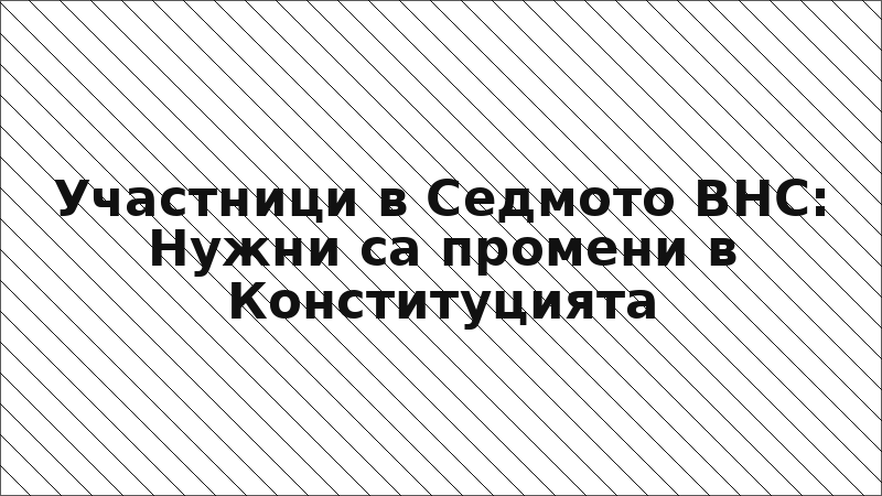 Участници в Седмото ВНС: Нужни са промени в Конституцията