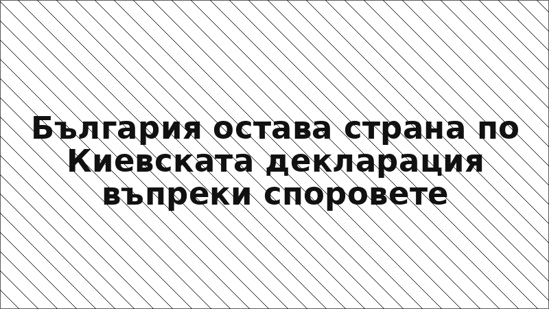 България остава страна по Киевската декларация въпреки споровете