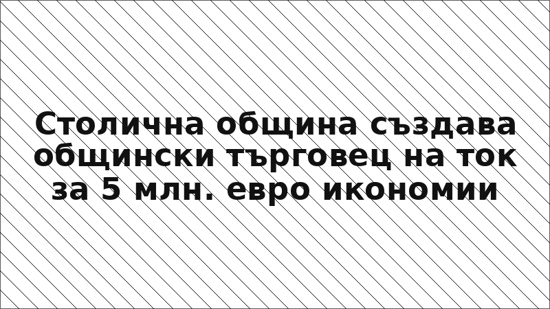 Столична община създава общински търговец на ток за 5 млн. евро икономии