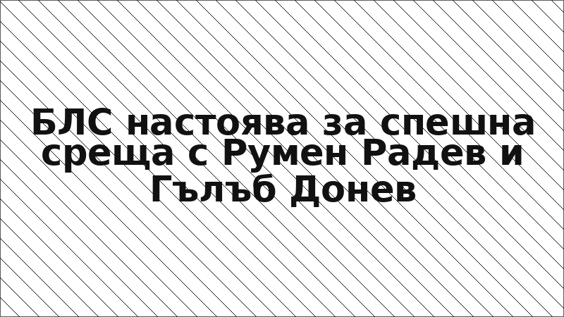 БЛС настоява за спешна среща с Румен Радев и Гълъб Донев