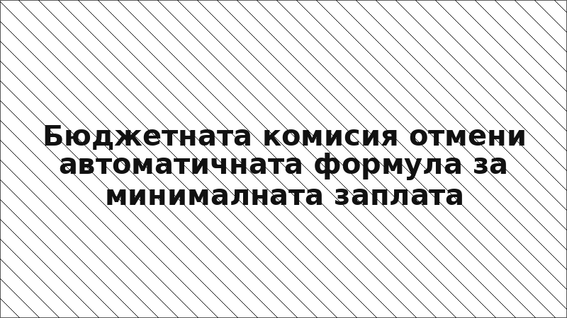 Бюджетната комисия отмени автоматичната формула за минималната заплата