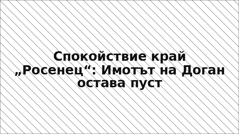 Спокойствие край „Росенец“: Имотът на Доган остава пуст