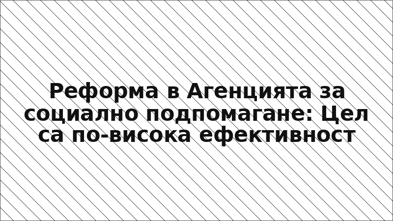 Реформа в Агенцията за социално подпомагане: Цел са по-висока ефективност