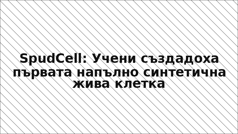 SpudCell: Учени създадоха първата напълно синтетична жива клетка